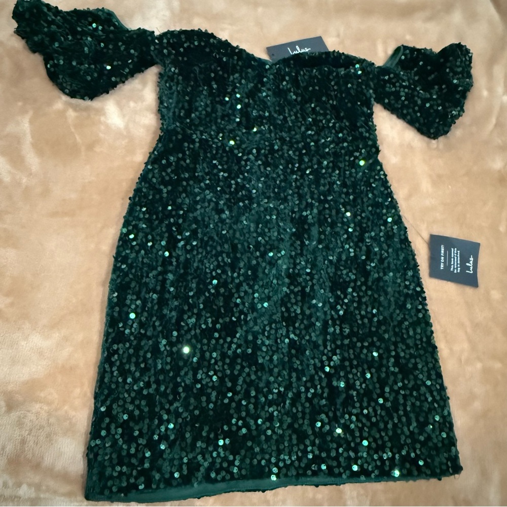 Lulu’s Green Sequin Dress Size Small